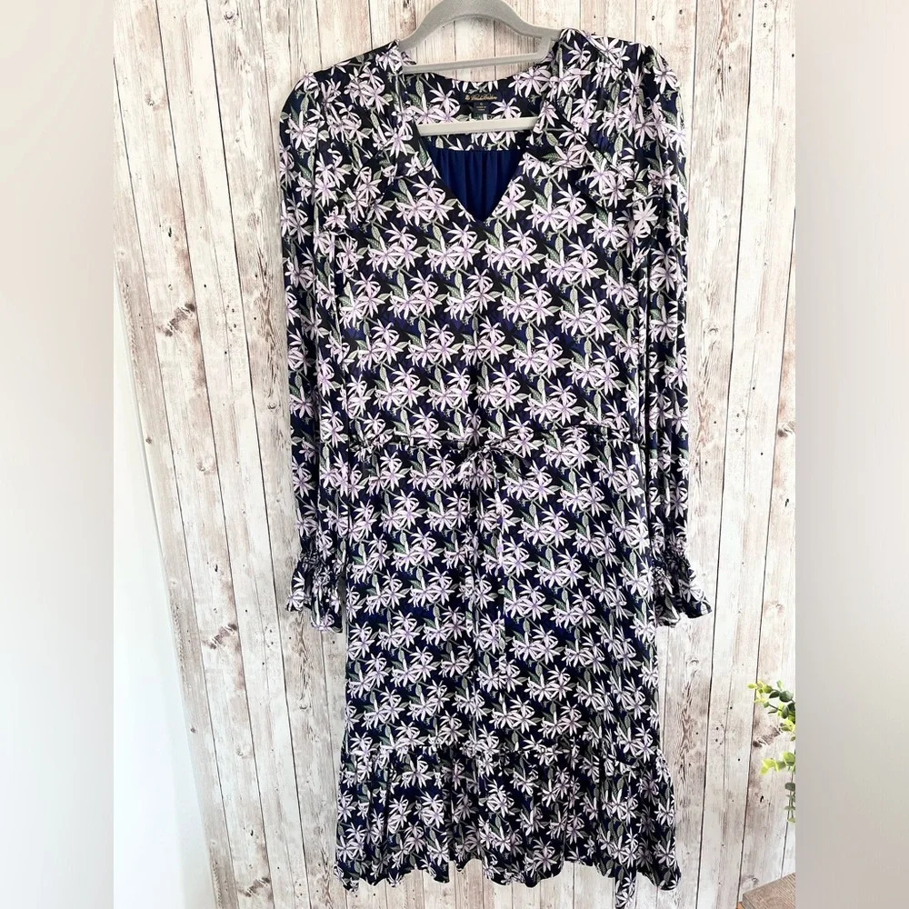 Brooks Brothers Silk Floral Midi Dress Size 8